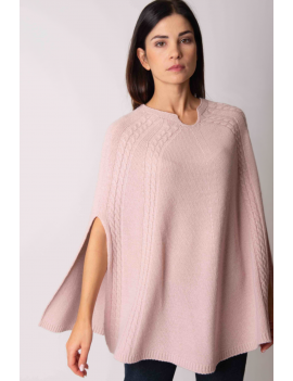 Poncho with cables